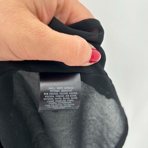 ANTHROPOLOGIE Maeve Noronha Black Beige Elephant Print Faux Wrap Dress Small - Picture 9 of 9